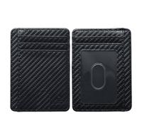 ROUGH FIT Porte-cartes de crédit avec blocage RFID, portefeuille minimaliste en cuir, portefeuille léger pouvant contenir jusqu'à 7 cartes et billets de banque, Fibre de carbone., 11 x 8 x 1.5 cm,