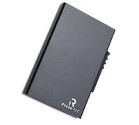 ROUGH FIT Porte-cartes fin en métal avec protection RFID, porte-cartes pop-up minimaliste en aluminium pour cartes et billets, Noir , Slim 9.5 inch, Minimaliste