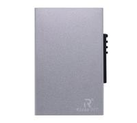 ROUGH FIT Porte-cartes fin en métal avec protection RFID, porte-cartes pop-up minimaliste en aluminium pour cartes et billets, Argenté., Minimaliste
