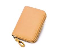 ROUGH FIT Porte-cartes pour femme avec blocage RFID, pochette en cuir synthétique avec fermeture éclair, plusieurs emplacements pour cartes, mini porte-cartes pour femme, jaune, Carry 11cm