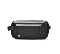 ROUGH FIT Sac banane avec blocage RFID, sac banane fin avec plusieurs poches zippées et sangle extensible, unisexe, léger, décontracté, pour entraînement en plein air, randonnée, noir/gris, Standard,