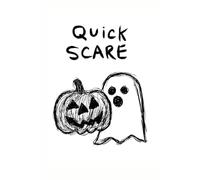 Rough hand-drawn sketch of a pumpkin and a ghost: Work Notebook, Funny Office Gift for Women, Coworker, Boss, Secret Santa Gag Gift (Blank Lined Journal)