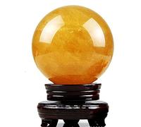 Rough Quartz Sphere Ball Purple Yellow Amethysts Citrine Crystal Stone Decorative Ornaments with Pedestal, ball-8cm