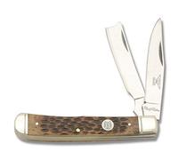 Rough Rider Couteau de Poche Razor Trapper Amber Bone - Longueur fermé : 10,48 cm