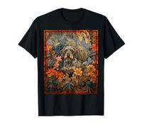 Roughcoat Chien Teckel Portrait Floral Doxie T-Shirt