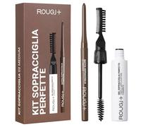 Rougj Kit Sourcils Parfaits 02 Medium - Crayon à Sourcils Waterproof Ultra Précis et Gel Fixant Transparent à l’Acide Hyaluronique, Algues et Vitamine E - Made in Italy