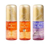 Rougj Twiga Travel Kit Solaires 3x50ml - Spray Protecteur Cheveux, Lotion Solaire SPF 30, Lait Après-Soleil - Protection UV, Hydratation & Prolongateur de Bronzage - Made in Italy