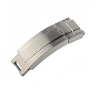 ROUHO 16 x 9mm Acier Inoxydable Givré Verrou Coulissant Fermoir de Montre, Réglable Boucle de Montre pour Rolex Submariner GMT Yacht-Master
