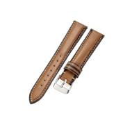 ROUHO 18mm Durable Cuir Véritable Bracelet Montre Classique Remplacement Femme Sangle Montre pour Fossil ES3615 ES4286 ES4113 ES3838 BQ3064-Noir Marron + Argent
