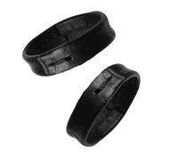 ROUHO 2 Pièces Cuir Bracelet Montre Boucle, Support Bracelet Montre Anneaux Fixateurs-Noir 20mm
