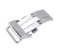 ROUHO 20mm Cuir Bracelet Montre Remplacement Boucle Acier Inoxydable Montre Fermoir pour Breitling-Argent