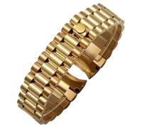 ROUHO 20mm Extrémité Courbée Remplacement Bracelet Montre 316 Acier Inoxydable Fermoir Déployant Bracelet de Montre Compatible avec Rolex Datejust-Or