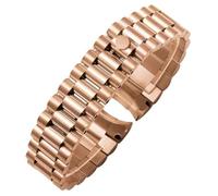 ROUHO 20mm Extrémité Courbée Remplacement Bracelet Montre 316 Acier Inoxydable Fermoir Déployant Bracelet de Montre Compatible avec Rolex Datejust-Or Rose