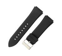 ROUHO 22mm Bracelet de Montre en Silicone, Sangle Caoutchouc Imperméable Anti-Transpiration pour Guess U0247G3 W1058G2 W0040G3-Noir