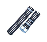 ROUHO 22mm Respirant Tissé Nylon Bracelet Montre Durable Tissu Remplacement Sangle Montre pour Swatch Bioceramic Scuba Fifty Fathoms-#5