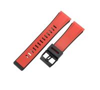 ROUHO 24mm Bande de Montre de Remplacement en Caoutchouc, Bracelet de Sport Durable pour Casio G-Shock GA-2000 PRG-600 PRW-6600 PRG-650-Rouge