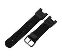 ROUHO 24mm x 12mm Crantée Nylon Bracelet de Montre Tissu Durable Remplacement Bracelet Montre pour Casio SGW-100 GW-3500B/GW-3000B-Noir + Noir