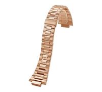 ROUHO 25mm Solide Acier Inoxydable Bracelet de Montre Remplacement 13mm Entrecorne Crantée Bracelet Montre Compatible avec Patek Philippe Nautilus Geya Shining Bright-Or Rose