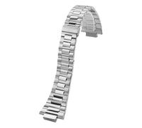 ROUHO 25mm Solide Acier Inoxydable Bracelet de Montre Remplacement 13mm Entrecorne Crantée Bracelet Montre Compatible avec Patek Philippe Nautilus Geya Shining Bright-Argent