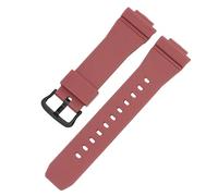 ROUHO 26 x 16mm Souple Silicone Bracelet Montre Acier Inoxydable Boucle Ardillon Remplacement Sport Sangle Montre pour Casio GA-2100/GM-5600-Rouge + Noir