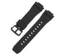 ROUHO 26 x 16mm Souple Silicone Bracelet Montre Acier Inoxydable Boucle Ardillon Remplacement Sport Sangle Montre pour Casio GA-2100/GM-5600-Noir + Noir
