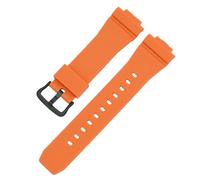 ROUHO 26 x 16mm Souple Silicone Bracelet Montre Acier Inoxydable Boucle Ardillon Remplacement Sport Sangle Montre pour Casio GA-2100/GM-5600-Orange + Noir