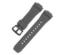ROUHO 26 x 16mm Souple Silicone Bracelet Montre Acier Inoxydable Boucle Ardillon Remplacement Sport Sangle Montre pour Casio GA-2100/GM-5600-Gris + Noir