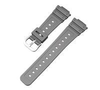 ROUHO 26mm Premium TPU Bracelet Montre Remplacement 16mm Entrecorne, Réglable Étanche Sport pour Casio DW-6900/GW-M5610/DW-5600E-Gris + Argent Boucle