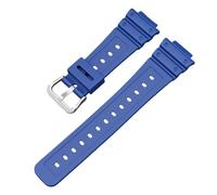 ROUHO 26mm Premium TPU Bracelet Montre Remplacement 16mm Entrecorne, Réglable Étanche Sport pour Casio DW-6900/GW-M5610/DW-5600E-Bleu Clair + Argent Boucle