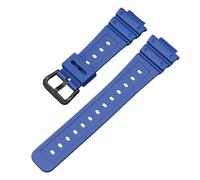 ROUHO 26mm Premium TPU Bracelet Montre Remplacement 16mm Entrecorne, Réglable Étanche Sport pour Casio DW-6900/GW-M5610/DW-5600E-Bleu Clair + Noir Boucle