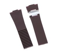 ROUHO 26mm Souple Étanche Silicone Bande Montre, Antitranspirant Bracelet Montre Homme pour Ulysse Nardin-Marron avec Adaptateur