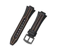 ROUHO 27 x 15mm Bracelet de Montre en Cuir Véritable, Bande de Remplacement Rétro Durable pour Seiko SNL029P2 SNL021P1 SNA595P2 SNL017P1-Noir