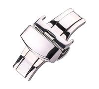 ROUHO 316 Acier Inoxydable Fermoir Déployant Montre Boucle Flip Automatique Cuir Bracelet Montre Boucle Accessoires-Argent 10mm