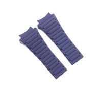 ROUHO 34 x 23mm Étanche Silicone Bracelet Montre, Remplacement Accessoires Montre Homme pour Porsche Design Chronograph 6620-Bleu