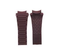 ROUHO 34 x 23mm Étanche Silicone Bracelet Montre, Remplacement Accessoires Montre Homme pour Porsche Design Chronograph 6620-Marron