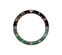 ROUHO 38mm Céramique Lunette de Montre, Double Fuseau Anneau Remplacement, Insert Poli Incrustation Cadran Composant 30.7mm pour Seiko SKX007-A5