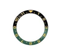 ROUHO 38mm Céramique Lunette de Montre, Double Fuseau Anneau Remplacement, Insert Poli Incrustation Cadran Composant 30.7mm pour Seiko SKX007-A6