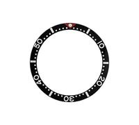 ROUHO 38mm Céramique Lunette de Montre, Insert Plat Remplacement, Anneau Poli Incrustation Façade Composant 31.5mm pour Seiko SKX007-A15