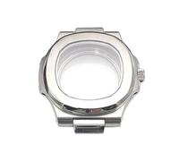 ROUHO 39mm Kit Boîtier Montre Sport, pour Mouvement NH35 NH36 29,8mm Cadran, Fond Transparent Hublot Octogonal Boîtier Montre pour Patek Philippe Nautilus-Argent