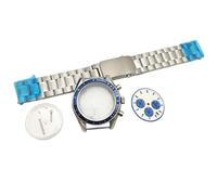 ROUHO 40mm Acier Inoxydable Boîtier Montre & Bracelet & 32,5 Cadran Set, Compatible avec Mouvement Quartz VK63, Vintage Acrylique Bubble Rétro Montre Modification pour Rolex-B