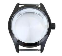 ROUHO 40mm Acier Inoxydable Boîtier Montre Grand 33,6mm Cadran Montre Modification Kit pour IWC Pilot's-Noir Compatible avec NH34/NH35/NH36/NH38 Mouvement