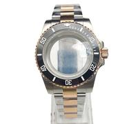 ROUHO 40mm Classique Boîtier Montre avec Guichet Date & Bracelet, Adapté pour Mouvement NH35 4R36 7S26, Couronne Vissée Montre Modification Kit pour Rolex-M 11