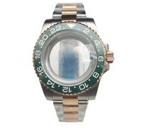 ROUHO 40mm Classique Boîtier Montre avec Guichet Date & Bracelet, Adapté pour Mouvement NH35 4R36 7S26, Couronne Vissée Montre Modification Kit pour Rolex-M 1