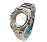 ROUHO 40mm Classique Boîtier Montre avec Guichet Date & Bracelet, Adapté pour Mouvement NH35 4R36 7S26, Couronne Vissée Montre Modification Kit pour Rolex-M