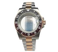 ROUHO 40mm Classique Boîtier Montre avec Guichet Date & Bracelet, Adapté pour Mouvement NH35 4R36 7S26, Couronne Vissée Montre Modification Kit pour Rolex-M 17