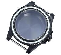 ROUHO 40mm Mat Noir PVD Montre Mod Boîtier Couronne Vissée Acier Inoxydable Plongée Montre Modification Kit pour Rolex SUB-B Compatible avec Miyota 8215 Mouvement