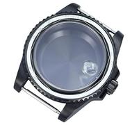 ROUHO 40mm Mat Noir PVD Montre Mod Boîtier Couronne Vissée Acier Inoxydable Plongée Montre Modification Kit pour Rolex SUB-D Compatible avec Miyota 8215 Mouvement