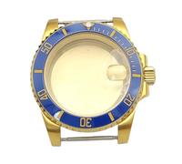 ROUHO 40mm Or PVD Montre Modification Boîtier, Adapté pour Mouvement NH35 NH36, Verre Minéral avec Date Loupe Montre DIY Pièces pour Rolex Submariner-F 9