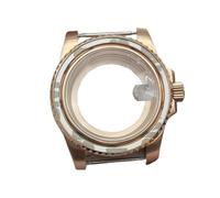 ROUHO 40mm Or Rose Boîtier Montre avec Insert Lunette, Adapté pour Mouvement NH35 NH36 28,5mm Cadran Couronne Vissée, Montre Mod Pièces pour Rolex Yacht Master-T