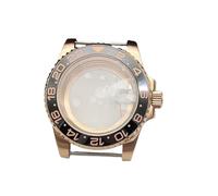 ROUHO 40mm Or Rose Boîtier Montre avec Insert Lunette, Adapté pour Mouvement NH35 NH36 28,5mm Cadran Couronne Vissée, Montre Mod Pièces pour Rolex Yacht Master-T 6